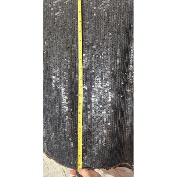 Vintage Scala Womens‎ All Over Sequin Silk Top Size Small Black Colorblock Retro - Picture 8 of 10